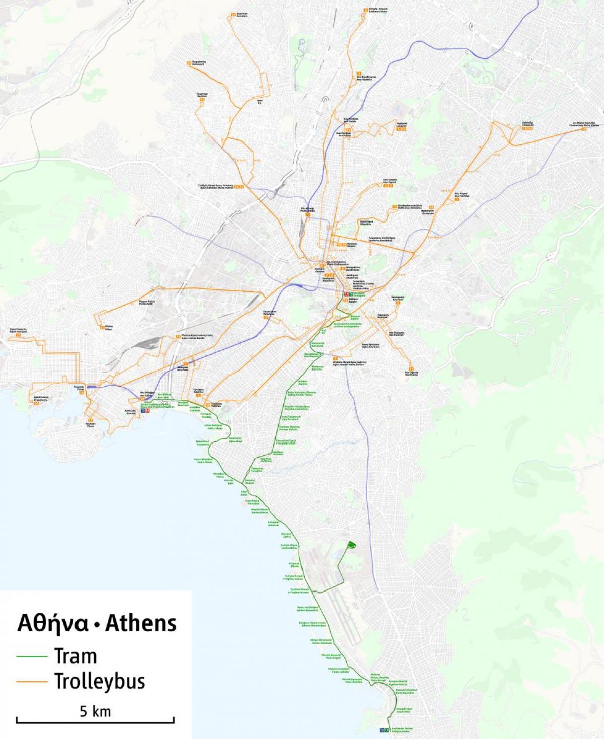 Афины троллейбус маршрут на карте