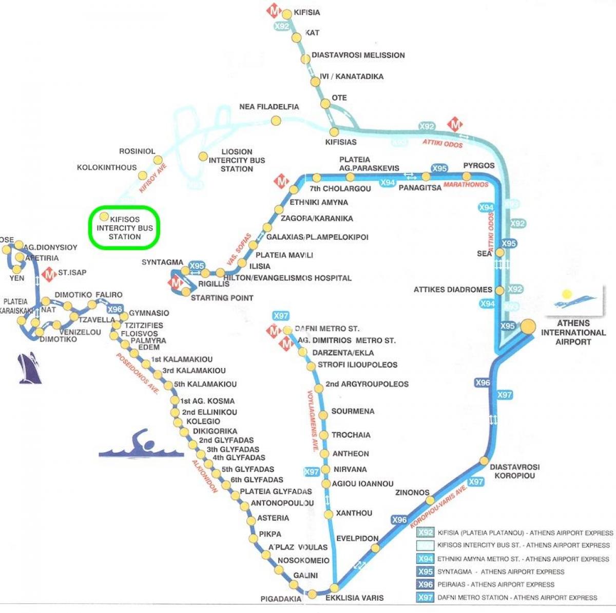 карта автовокзала кифиссос 
