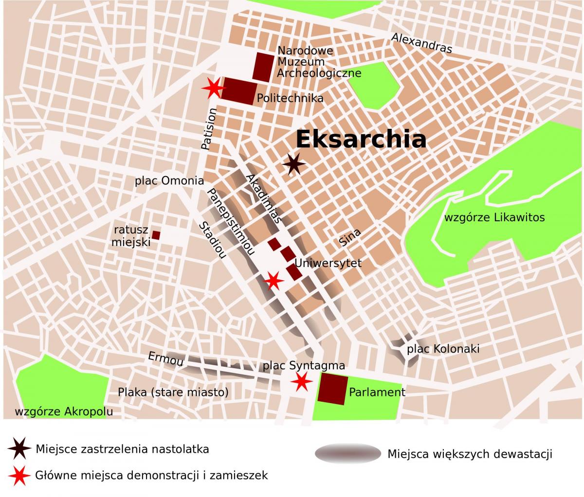 карта эксархия в Афинах