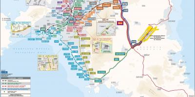 Афины, Греция автобусные маршруты карте