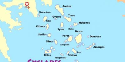 Греческие острова недалеко от Афин карте
