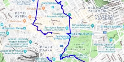 Афины Греция пешеходная экскурсия по карте
