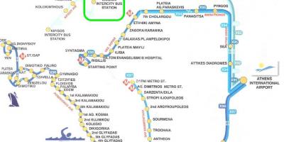 Карта лиосион автобусный вокзал Афин 