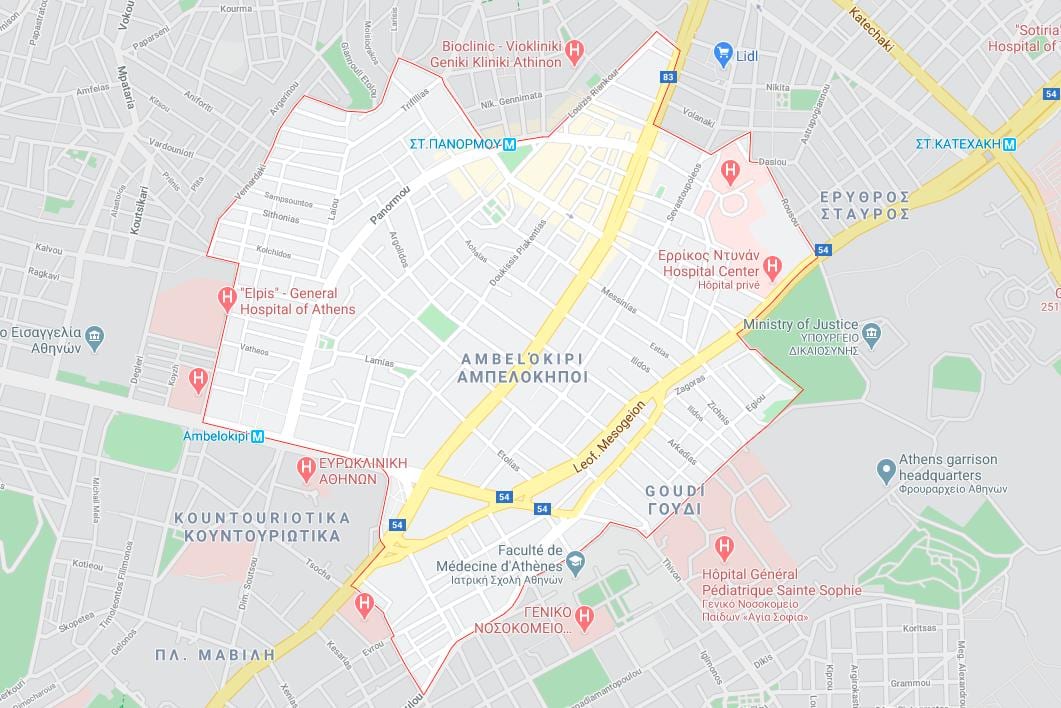 карта амбелокипи, Афины 
