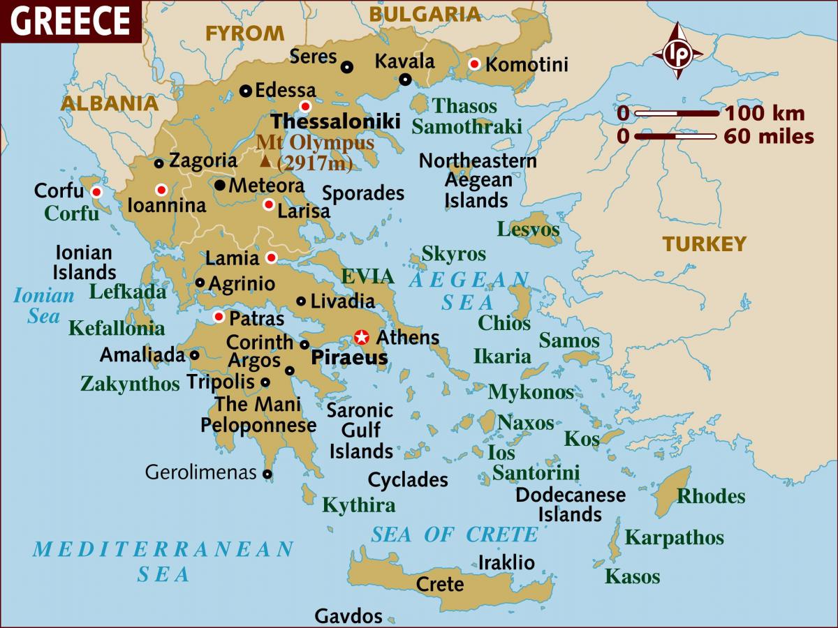 столица Греции карта