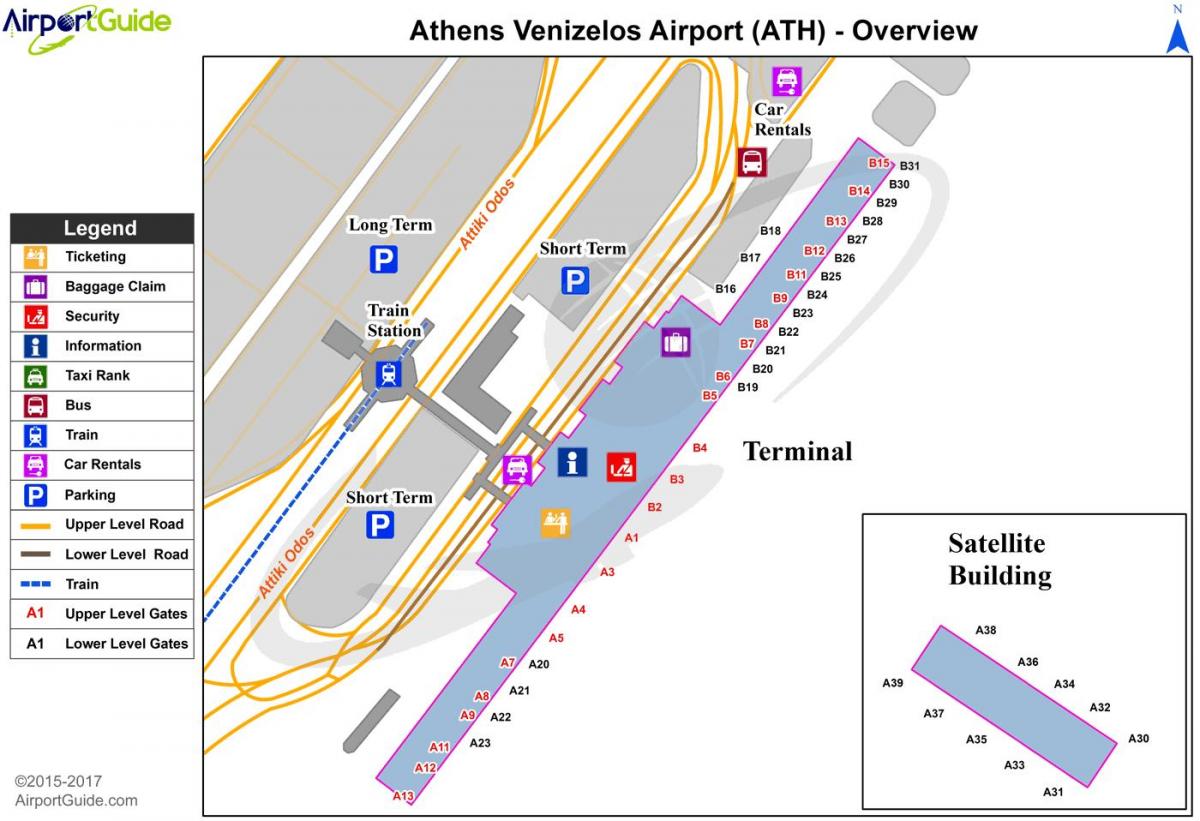 Афины аэропорт гейта карте
