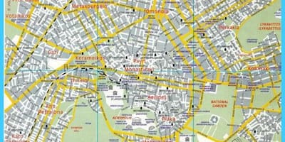 Карта окрестностей Афин Греция 