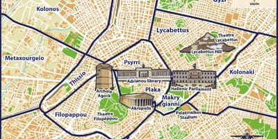 Карта омония Афины 