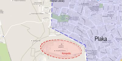 Карта плака Афины Греция