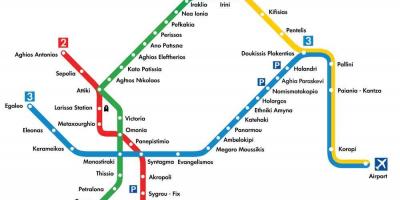 Карта Афин метро Аэропорт 